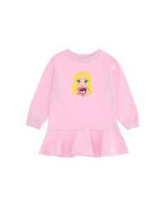 Chiara Ferragni Kids Pink Girl Motif Sweater Dress