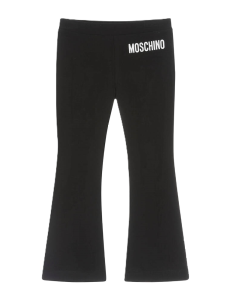 Moschino Girl&#039;s Black Boot-Cut Leggings SS24