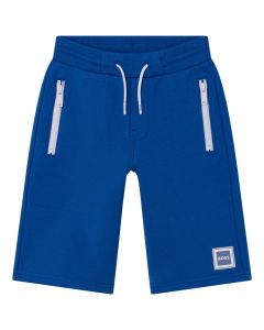 BOSS Kidswear Cotton Bright Blue Logo Shorts