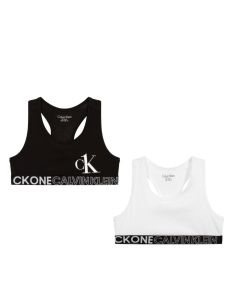 Calvin Klein Girls White and Black Logo Crop Top Set (2 Pack)