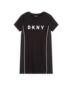 DKNY Girls Black Jersey Logo Dress