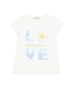 Monnalisa Girls Blue Love Logo T-Shirt