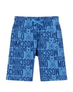 Moschino Kid-Teen Boys Blue Cotton Toy and Logo Shorts