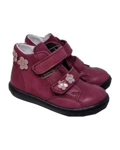 Ricosta Girls "Abby" Purple Suede And Leather Boots With Flower Detail