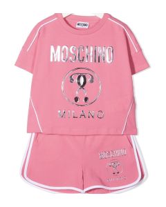  Moschino Kid-Teen Pink & Rose Gold Milano Shorts Set