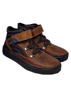 Richter Boys Brown Leather Velcro And Lace Boots