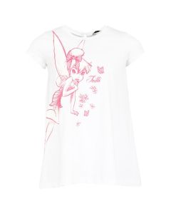 Monnalisa White & Pink Tinkerbell Disney T-Shirt