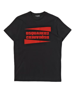  DSQUARED2 Black And Red Double Logo T-Shirt SS24