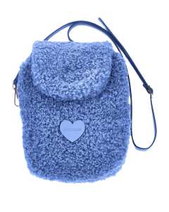 Monnalisa Blue Plush Shoulder Bag