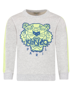 Kenzo Kids Boys Iconic Grey & Bright Yellow Iconic Tiger Sweatshirt
