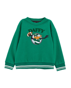 Monnalisa Boys Green Daffy Duck Cotton Sweatshirt