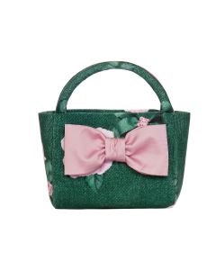 Balloon Chic Girls Green Diamanté Bow Handbag