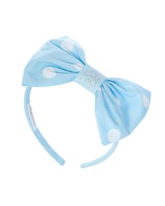 Balloon Chic Blue With White Polka Dot Pattern Bow Hairband