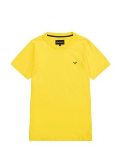 Emporio Armani Yellow Cotton Navy Eagle Logo T-Shirt