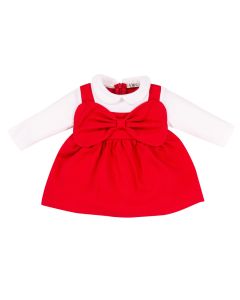 Everything Must Change Girls Red &amp; Ivory Bow Dress