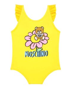 Moschino Baby Girls Yellow Teddy Bear Swimsuit