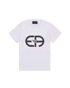 Emporio Armani Boys White T-shirt With Large Logo 