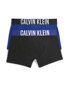 Calvin Klein Boys Bold Blue and Black With Grey Logo Boxer Set (2 Pack)
