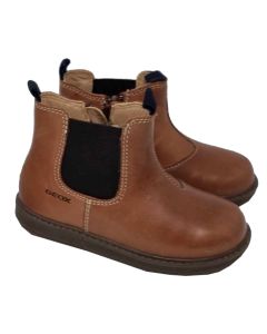 Geox Boys "Hynde" Brown Leather Zip Up Boots