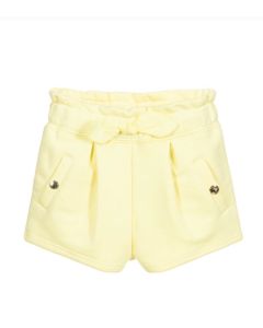 Chloé Girls Yellow Logo Bow Shorts