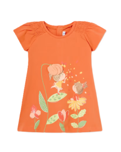 Mayoral Baby Girl Orange Flower Dress