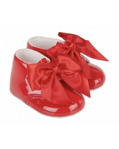 Baby Girl Pre-Walker Bright Red Patent Bow Boots