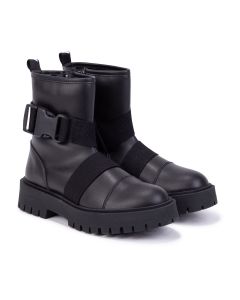 DKNY Black Clip Buckle Boots