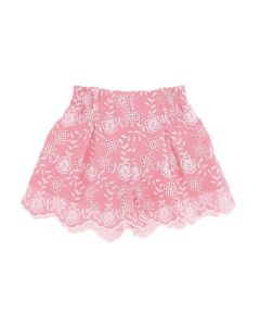Monnalisa Girls Pink Broiderie Anglaise Floral Shorts