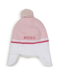 BOSS Baby Girls Pale Pink Knitted Hat