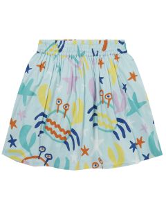 Stella McCartney Girls Pale Blue Skirt With Crab Print