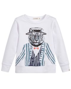 Billybandit Boy's White Tiger Sweatshirt