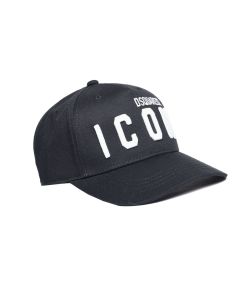 DSQUARED2 ICON Kids Black Cap With White Logo On Front