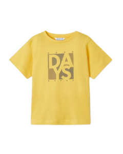 Mayoral Boy&#039;s Yellow Text Print T-Shirt