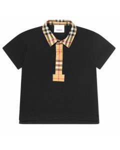 Burberry Baby Boys Black Vintage Check Polo Shirt