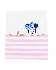 Monnalisa Pink & White Miinnie Mouse Blanket