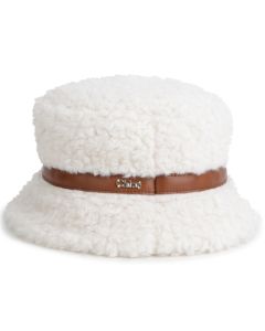 Chloé Girls Ivory &amp; Navy Sherpa Fleece Bucket Hat