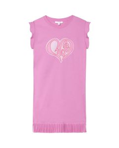 Chloé Girls Fuchsia Pink Heart Logo Dress