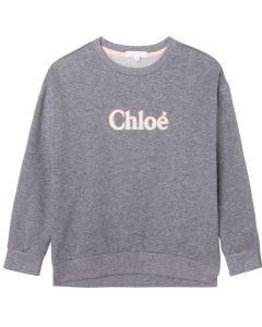 Chloé Towelling Pink & Ivory Logo Sweatshirt 