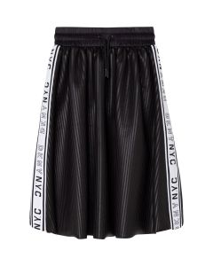 DKNY Black  Logo Trimmed Neoprene Skirt