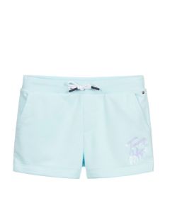 Tommy Hilfiger Pale Blue Organic Cotton iridescent Logo Shorts