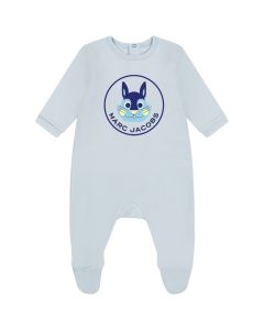 MARC JACOBS Blue Organic Cotton Mascot Logo Babygrow
