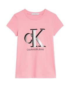 Calvin Klein Silver Logo Pink Slim Fit T-Shirt