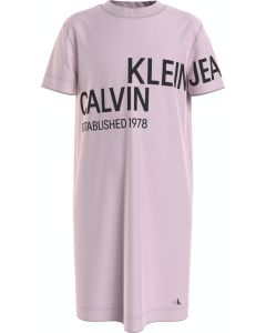 Calvin Klein Girls Pale Pink 'Hero' Logo Dress