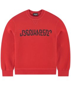 DSQUARED2 Red Split Logo Sweatshirt