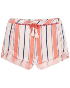 Carrément Beau Girl's Pink Striped Shorts