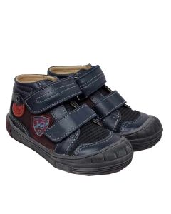 Catimini Boys Navy And Burgandy "Romarin" Shoes With Velcro Straps