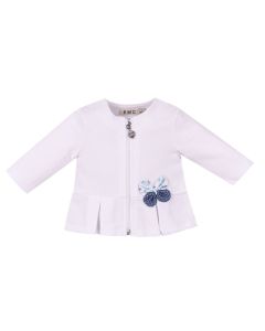 Everything Must Change White Zip-Up Jacket With Butterfly Embellishment