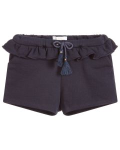 Chloé Baby Girls Navy Blue Cotton Jersey Shorts