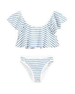 Chloé Girls Blue Stripe Bikini