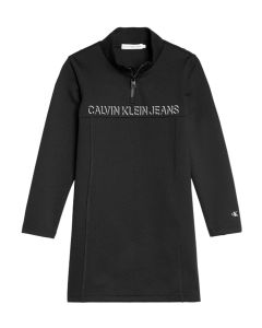 Calvin Klein Black Logo Long Sleeve Zip Up Dress